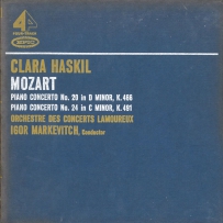 Mozart - Klavierkonzert No 20, No 24, Clara Haskil,Orchestre des Concerts Lamoureux,Igor Markevitch - 1960